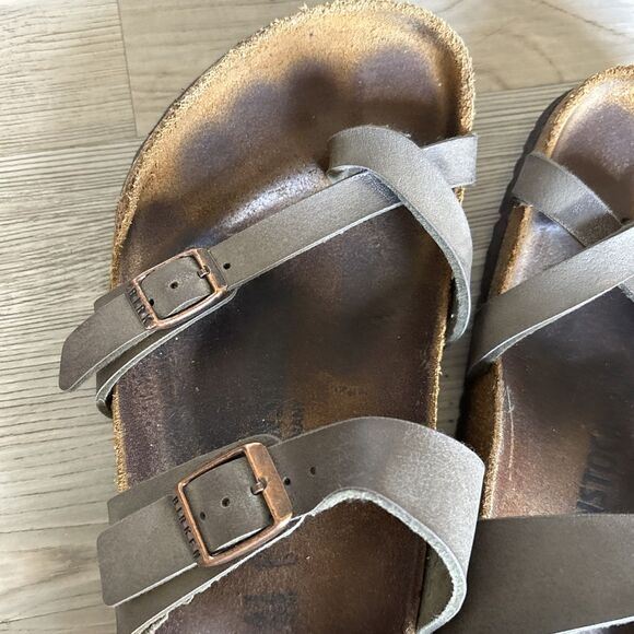 Birkenstock Mayari Birkibuc Leather Sandals in Stone Womens Size 41 (10) - Picture 4 of 8